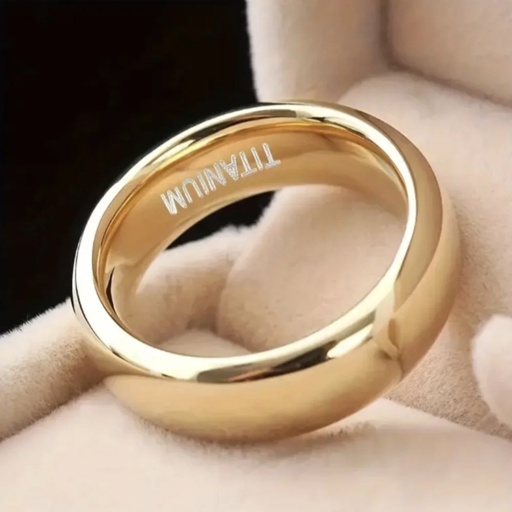 Gold Titanium Men's/Women's Unisex Wedding Band Ring Size 10 NWT - Picture 3 of 14